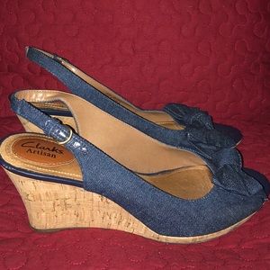 Clark’s Artisan Fiddle Bow II Denim Slingback